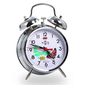 Reloj de reloj despertador vintage de lujo Reloj mecánico manual de relojería creativa de oro retro reloj de escritorio reloj de metal reloj de mesa regalo 211112