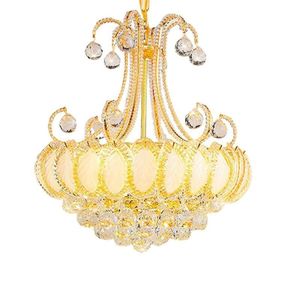 Luxe Vintage K9 Kristallen Kroonluchter Traditionele Gouden Kroonluchter Verlichting Hanglampen voor Hotel Woonkamer