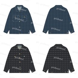Abrigos vintage de lujo para hombre, chaquetas estampadas con letras de diseñador, camisas de manga larga de mezclilla, abrigos cálidos de otoño e invierno, chaqueta