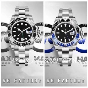 VRF Ventas de fábrica Reloj de hombre 40MM Super 904L Acero Regalo de Navidad Automático Cal. 3186 Movimiento Negro Azul Bisel de cerámica Relojes de pulsera de cristal de zafiro súper luminosos