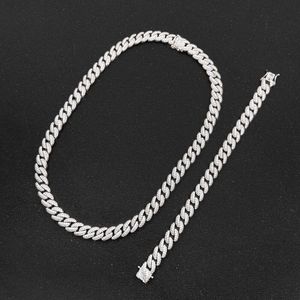 Vvs de luxe Moisanite Cuban Chain Bijoux Iced Out 8 mm Miami Cubain Link Collier Collier Bracelet