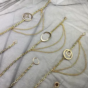 Luxe taille ketenganden voor vrouwelijke ontwerper Gold Chains riem heren brief