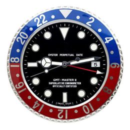 Horloge murale de luxe Luminous Metal Design Wall Watch Horloges bon marché X0726