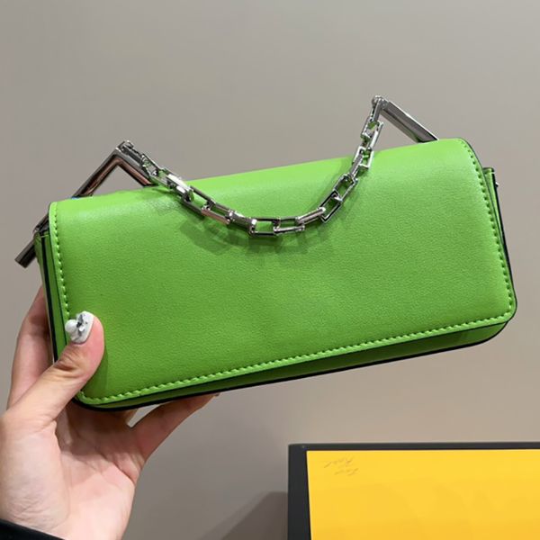 Cartera de lujo Bolso de diseñador Bolso bandolera de hombro de moda Monedero de mujer Famoso bolso de compras con solapa verde Cadenas Bolso de mano de cuero con bolsa para el polvo Fiesta de regalo