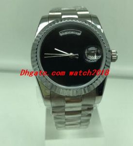 Reloj de lujo 2 Style 18k Oro Automático 36mm Reloj Glide Smooth Black Face Moda Moda Moda Relojes Hombres