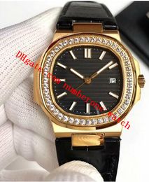 Luxe Horloge 3 Stijl Mens Diamond Dial 5711 / 1R-001 Rose Gold op Armband 40mm Complete Set Automatische Mode Herenhorloges Gratis verzending