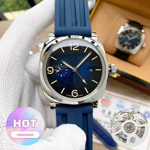 Luxe horloge 45 mm lederen horloges 316l roestvrij staal voor mannen Blauwe kleur Automatische waterdichte kleuren Horloges Designpaner Watch liu 139R
