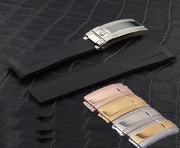 Luxe horlogebanden Hoge roestvrijstalen STEE Fit voor Sub Watch Drukknop Hidden Hook Leather Implementment Buckle Bracelet Clasp5302133