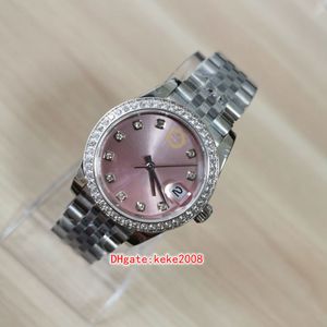 Super Dames Horrwatches 278384RBR 278384 31mm Diamond Border Rvs Pink Dial Sapphire Jubilee Armband Automatische Mechanische Dameshorloges Horloges