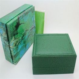 Boîtes de montre de luxe vertes avec boîte de montre originale ro papiers carte portefeuille boîtes de luxe montres 309a