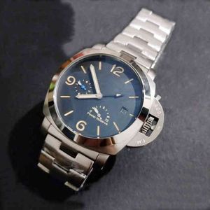 Luxe horloge klassieke mannen automatisch mechanisch saffier roestvrij staal bruin lederen power reserve lumineuze paner 7rz6