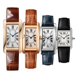 Reloj de lujo Diseñador de tanques clásico Reloj de diamantes Movimiento de cuarzo Oro Plata Hombres Reloj Mujer Acero inoxidable Relojes de pulsera casuales Montre