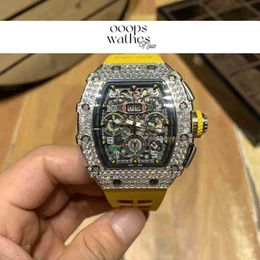 Luxury Watch Date Business Leisure Mens Automatic mécanical Chronograph Full Sky Star Diamond Inrassage Trend Personality Atmosphère