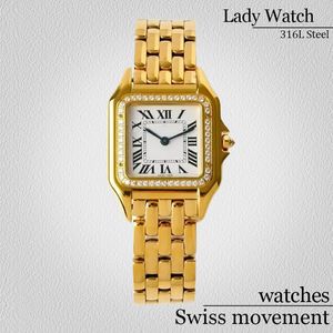 Luxury horloge Designer Ladies Watch Polshorloges Zwitserse beweging Horloges Diamond Bezel Gold Riem 22 of 27 mm Fashion Silver Watchstrap Roestvrij staal Women Watches