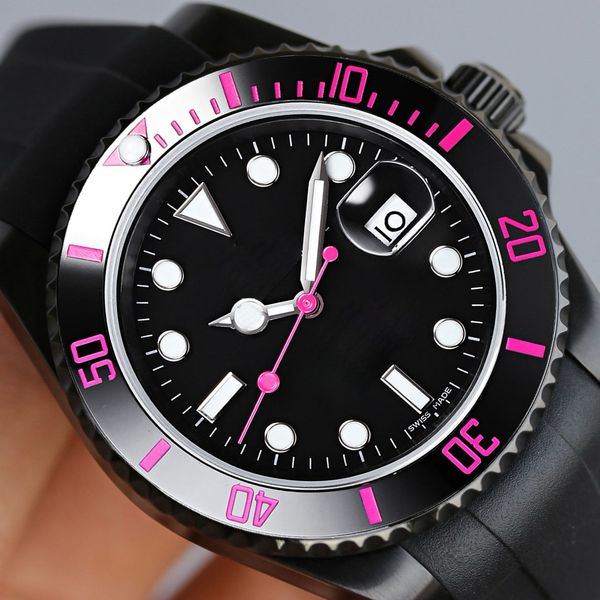 Montre de luxe montres de créateurs hommes mécanique automatique 10A 40mm noir et saphir boucle pliante montres bracelet en silicone montre de 2824 machines de mouvement