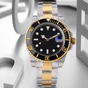 luxe horloge mode nieuwe beroemde heren roestvrijstalen horloges mode automatisch zelfopwindend 40 mm heren lichtgevende keramische bezel mannelijke klok waterbestendig horloge