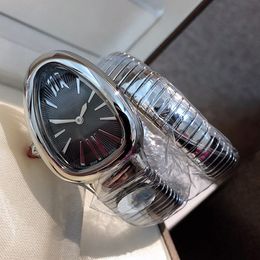 Luxe horloge mode horloges Snake Quartz Ladies kijken Zwitserse beweging kijkt 32 mm roestvrijstalen zilveren Watchstrap Diamond Bezel Casual Modern Lady Watches