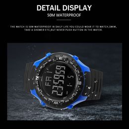 Luxury Watch for Men 5bar Imperproof Smael Watch S Shock Resist Rester Cool Big Men Watche Sport Military 1342 LED Digital Wrsitwatches Smael 263L