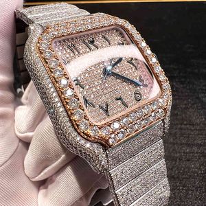 Montre de luxe pour hommes mécanique es élégant personnalisé design hip hop en acier inoxydable diamants glacés moissanite marque suisse montres-bracelets de Genève