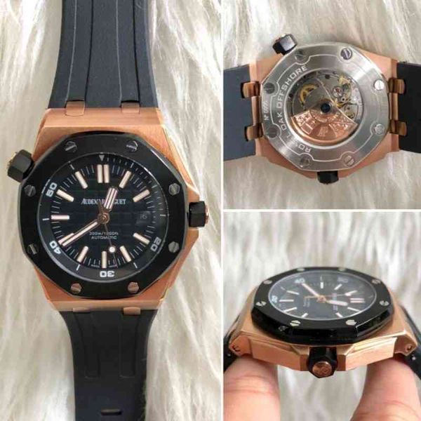 Reloj de lujo para hombre, relojes mecánicos, brazalete de goma para buzo, relojes de pulsera deportivos automáticos de marca suiza de primera calidad