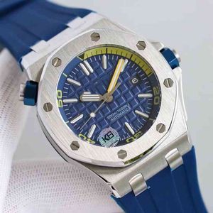 Luxe horloge voor heren Mechanische horloges s Volledig automatisch Roya1 0ak JF 15400 Silicone Steel Band Business Swiss Brand Sport Polsatches