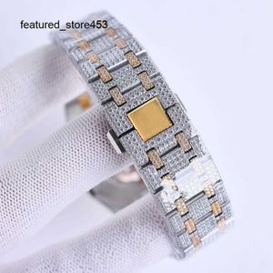 Montre de luxe diamant complet VVS diamants faits à la main pour hommes automatique mécanique 41 mm avec acier clouté de diamants saphir 904L dames affaires 2GPZ