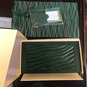 Montre de luxe cadeau divers boîtiers de montre boîte bois papier matériel vert petite étiquette manuelle carte saphir étanche option de paiement 2732
