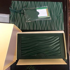 Montre de luxe cadeau divers boîtiers de montre boîte bois papier matériel vert petite étiquette manuelle carte saphir étanche option de paiement 225C