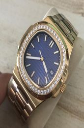 Luxury Watch Gold Case bleu cadran 40 mm Aquanaut automatique 2813 en acier inoxydable fermoir AAA PP Sports Lumineux Montre-bracelets9527782