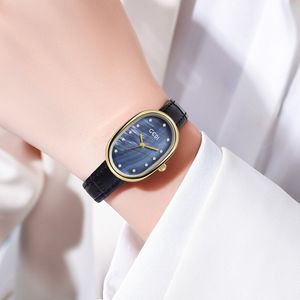 Watch de luxe Les femmes de haute qualité regardent le mouvement du quartz chronomètre bracelet en cuir