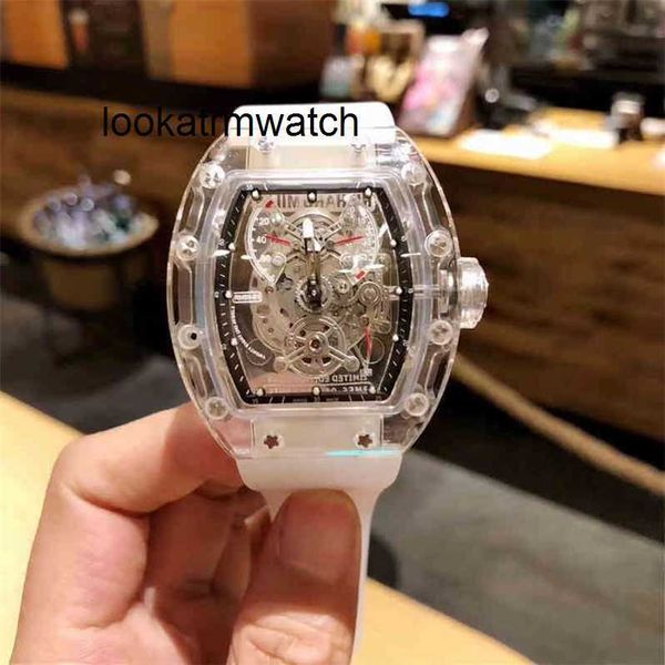 Luxury Watch Hollow Tourbillon Out Mens Transparent Mécanique personnalisée Automatique Luminal imperméable Swiss Mouvement Swiss Wrists Ly