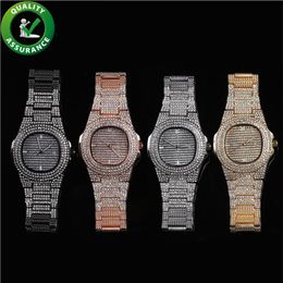 Luxe horloge iced out diamant heren designer horloges hip hop sieraden damesmode pandora stijl charmes rapper bling strass wri243N