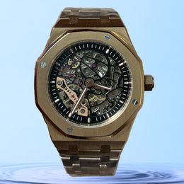 luxe horloge man Skeleton horloges 41MM Automatisch Mechanisch Horloge Heren Horloges Diver Sport Stalen Band saffierglas Beweging montre de luxe