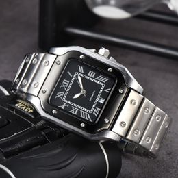 Luxe horloge herenhorloge Vierkante tankhorloges Designer diamanthorloges Premium quartz uurwerk Roestvrij stalen armband Saffierglas Waterdicht
