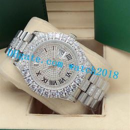 Reloj de lujo para hombre II 43MM 228349 116300 Full Iced Full VS Bigger Diamond Relojes automáticos de moda para hombre Relojes impermeables lum2799