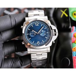 Reloj de lujo Relojes de diseñador para hombres Espejo Hardlex Movimiento de cuarzo Tamaño 47 mm Correa de acero inoxidable Reloj de pulsera de negocios para hombres Regalo de Navidad