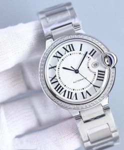 Luxe horloge Heren mechanisch horloge 316L Zilver roestvrij staal diamanten wijzerplaat 42 mm Zelfopwindend waterdicht herencadeau Designer horloge