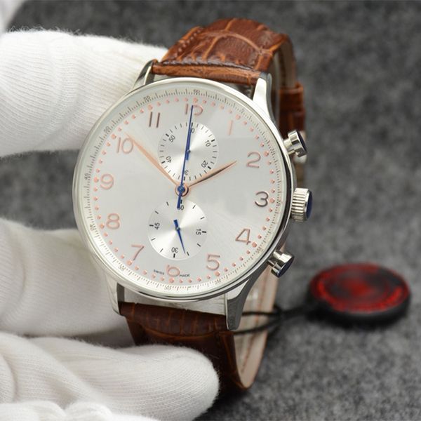 Montre de luxe montre pour hommes montre mécanique automatique en acier inoxydable de haute qualité calendrier perpétuel montre de créateur en cuir avec lentille saphir