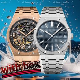 Bekijk heren automatische holle horloges klassieke stijl 41 mm volledige roestvrijstalen riem relojes 5 atm waterdichte saffier super lichtgevende menwatch