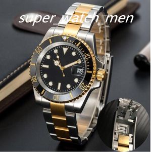 Reloj de lujo para hombre Movimiento automático Relojes de cerámica mecánicos 40 mm Acero inoxidable completo Cierre deslizante Relojes de pulsera para natación sap284W