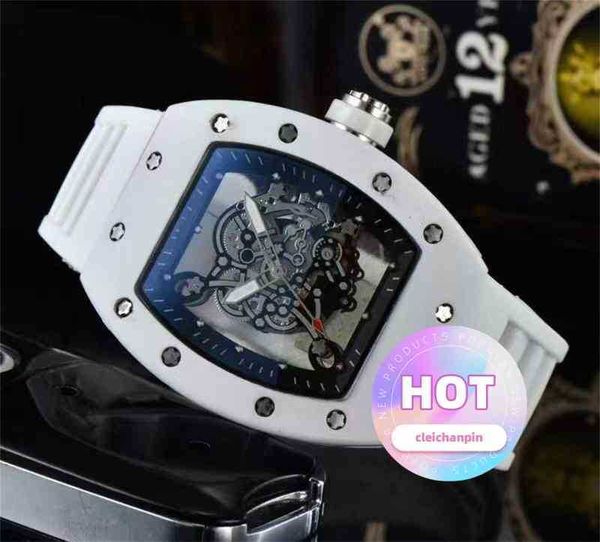 Luxury Watch Mens Mechanics Luxury montre de haute qualité Sport décontracté pour femmes Calendrier Silicone 3 Colors Band Relgio Wristwat