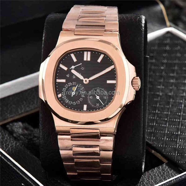 Luxury Watch Online 5712 / 1A Black Dial Mens Automatic Hand Watches 18K Rose Gold Reserve