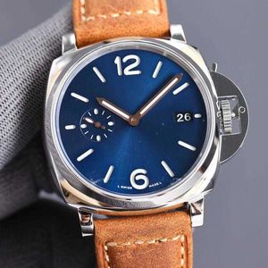 Luxe horloge PAM 1274 MENS Automatisch 42 mm wijzerplaat blauwe kleur Mechanisch leer 316L fijn staal lichtgevend