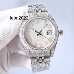 Montre de luxe Rlx 41mm diamant 904l, automatique, argent, suisse, acier inoxydable, saphir, étanche, Style lumineux classique