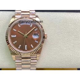 Luxe horloge RLX Clean Green ETA2836/3255 40MM automatische wijzerplaat Romeinse markeringen Rose goud 904L roestvrijstalen armband met dezelfde garantiekaart
