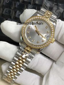 Luxe Horloge Rlx Clean Womens 31mm Goud Roestvrij Staal 2813 Beweging Diamond Bezel Lady Dames Horloges l