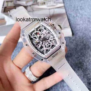 Luxury Watch Silicone Superclone Wristwatch Designer Mens Mens mécanismes Watch Band Transparent Hollowed