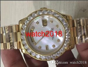Montre de luxe inoxydable blanc 18K hommes Bigger Dial Diamond acier Lunette automatique Mens Montre bracelet
