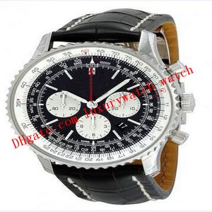 Montre de luxe Top qualité saphir AB0120 chronographe automatique mouvement mécanique 7750 montre-bracelet pour hommes en cuir cadran noir montre habillée