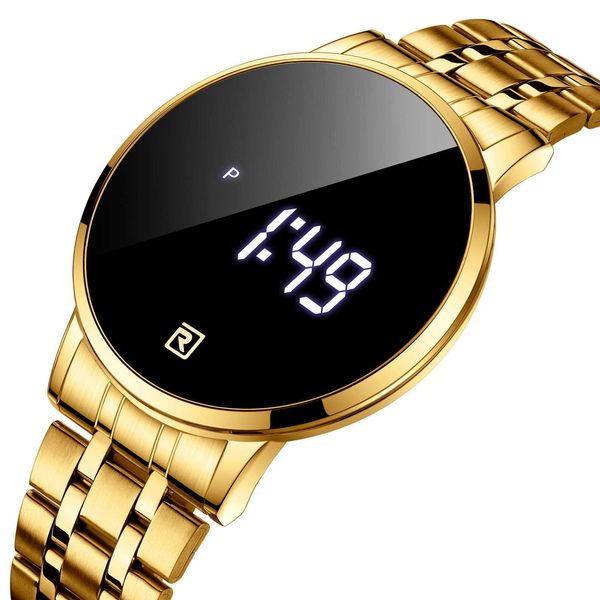 Montre de luxe écran tactile affichage numérique calendrier montre électronique montre étanche pour hommes bande en acier LED montres coréennes